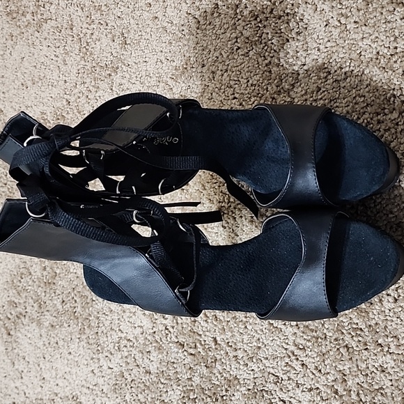 Pleaser BOW Down Lace Up Black Platform Heels -delight 600 - Picture 12 of 14